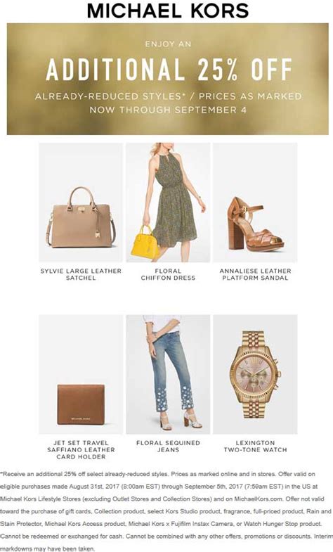 michael michael kors coupon|michael kors 25 off.